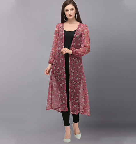 Women Printed Longline Shrug